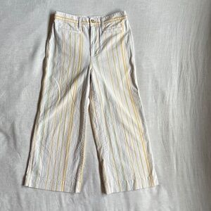 SOLD: Madewell "Emmett" Wide Leg Crop Pants in Stripe